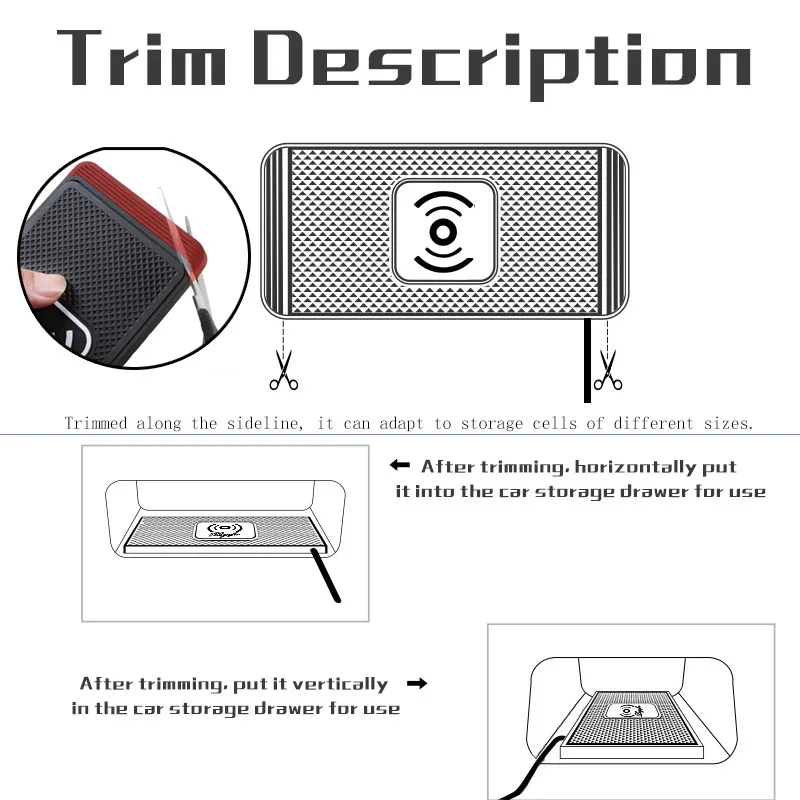 Wireless Car Charger Charging Pad 15w Non Slip Qi Fast Charger For Car Wireless Phone Charger For Android For IPhone 11/12/13/14