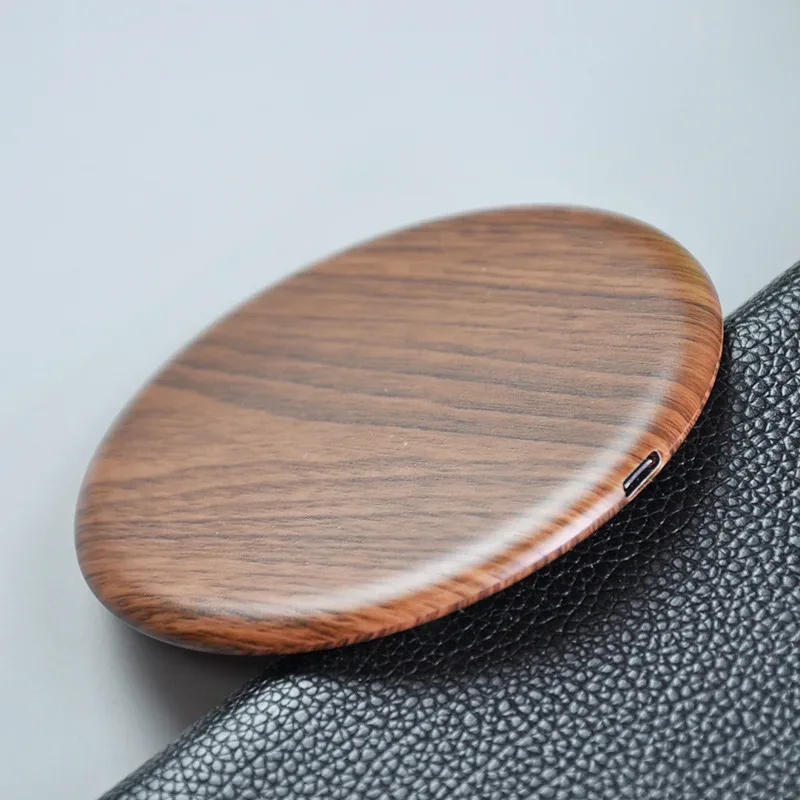 Wireless Charger Stylish Wood Quick Charge for Mobile Phone 15W Max Fast Charging Wooden Wireless Charger with QI-Enabled Device