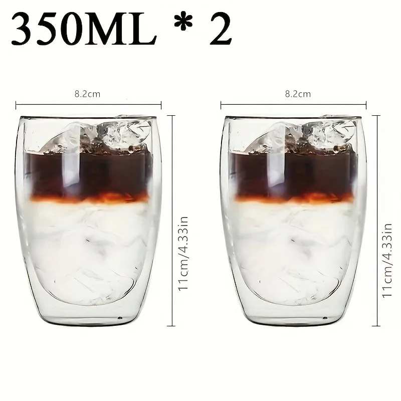 Double Wall Glass Cup Heat Insulation Transparent Handmade Tea Drink Cups MINI Whisky glasses Espresso Coffee Mug