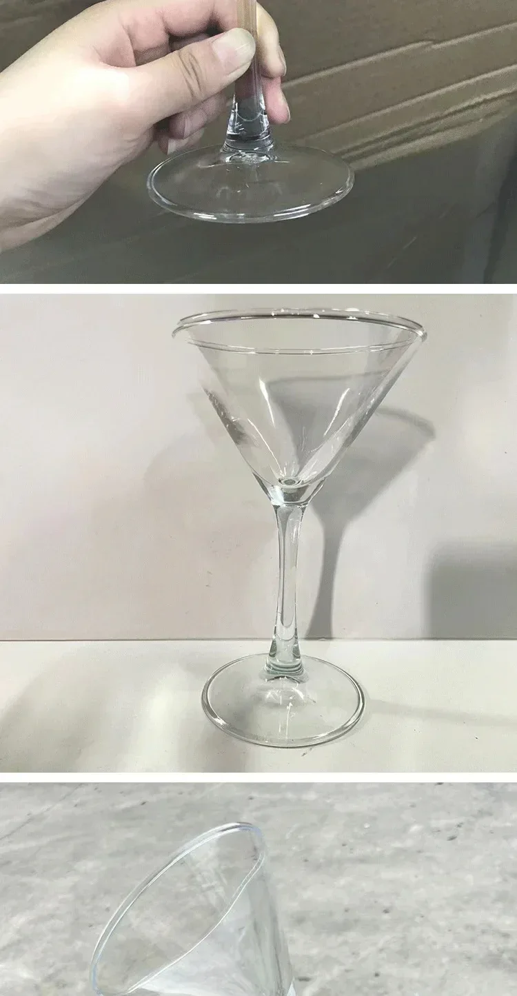 Triangle Glass Cocktail Glass Martini Creative Tall Glass Bar Classic Mixers