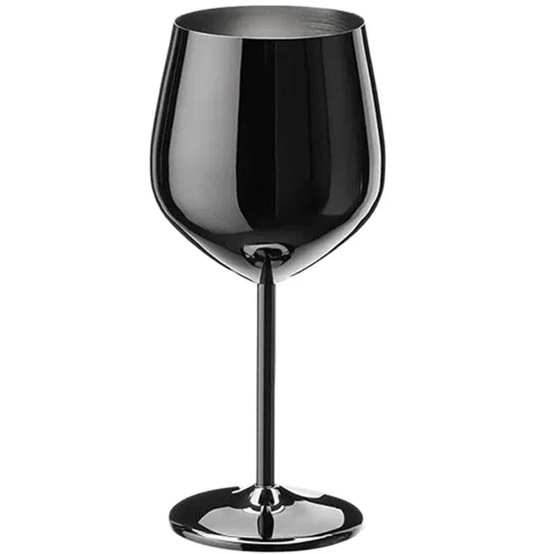 500ml Stainless Steel Wine Glass Goblet 304 Rose Gold Silver Gold Color, Durable Metal Cup for Red Wine Champagne Bar Party