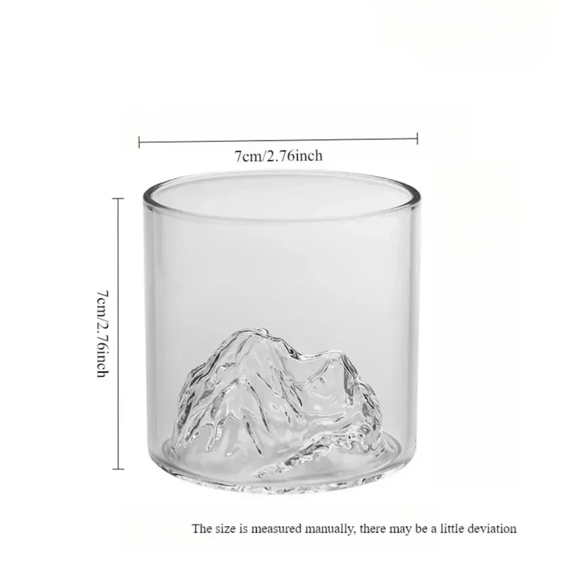 5 Oz 3D Guanshan Whiskey Glass Set Transparent Crystal Cup Suitable for Drinking Whiskey Cognac Cocktail Ice Wine Glass