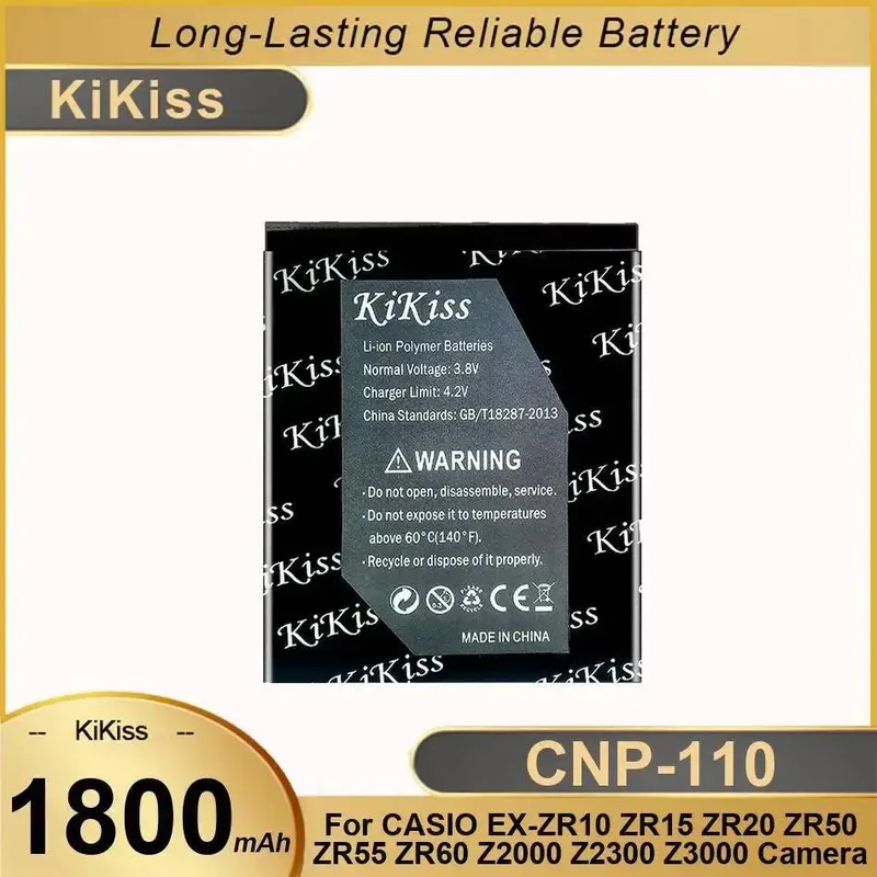 Safe Cnp-110 For Casio EX-ZR10 ZR15 ZR20 ZR50 ZR55 ZR60 Z2000 Z2300 Z3000 Camera Environmentally Friendly 1800Mah Battery