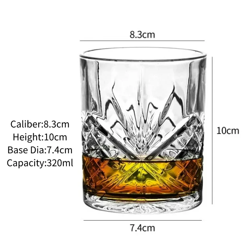 Whiskey Glasses,Engraved Whiskey Glass,Old Fashioned Whiskey Glasses,Classical Scotch Glasses,Perfect Gift for Scotch Lovers