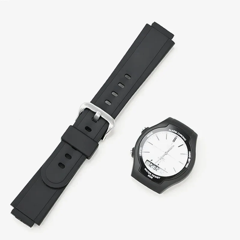 Resin Strap for Casio AW-90H Sport Waterproof Stainless Steel Buckle Men's Rubber Replace Band Bracelet Watch Accessories