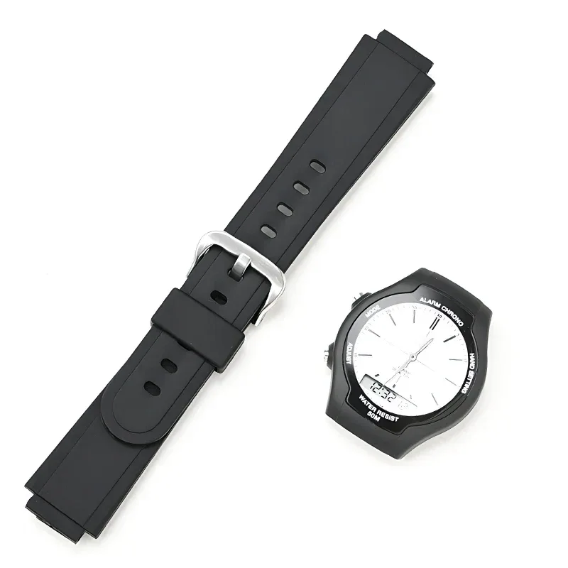 Resin Strap for Casio AW-90H Sport Waterproof Stainless Steel Buckle Men's Rubber Replace Band Bracelet Watch Accessories