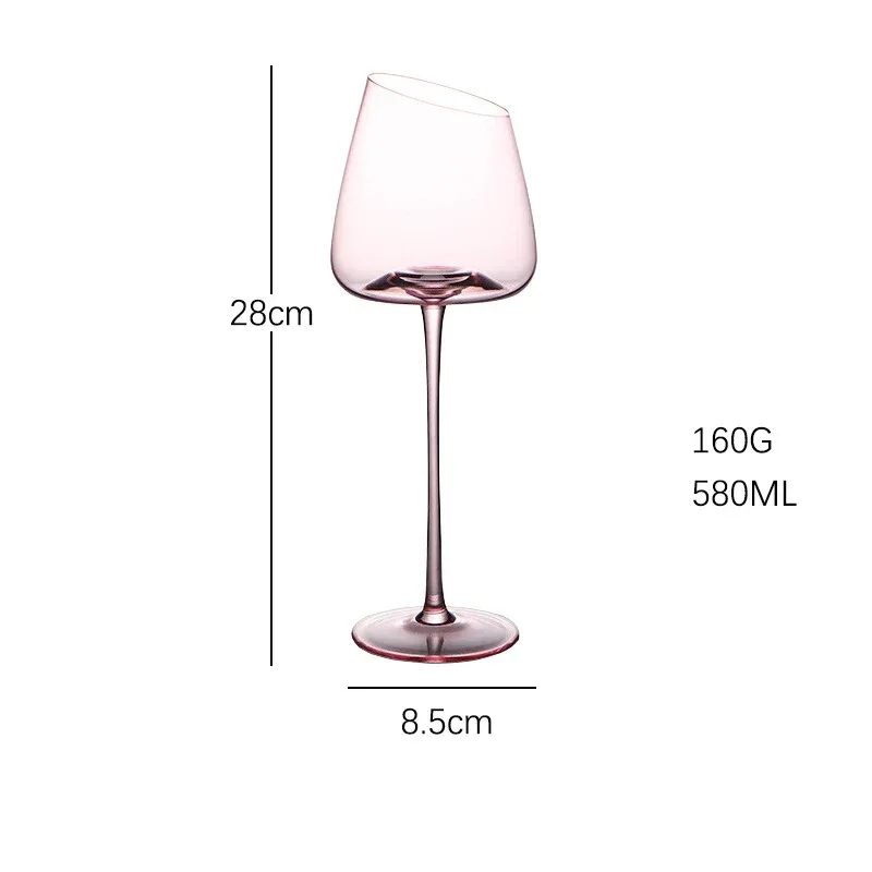 French Pink Flamingo Red Wine Glasses Set Crystal Glass Goblet Creative Inclined Mouth Concave Bottom Champagne Wine Cup Blue