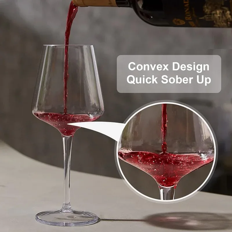 MICHLEY 2/4/6PCS Set Unbreakable Plastic Wine Glass High Quality Goblet Transparent Tritan Plastic Wine Juice Drink Cup Party