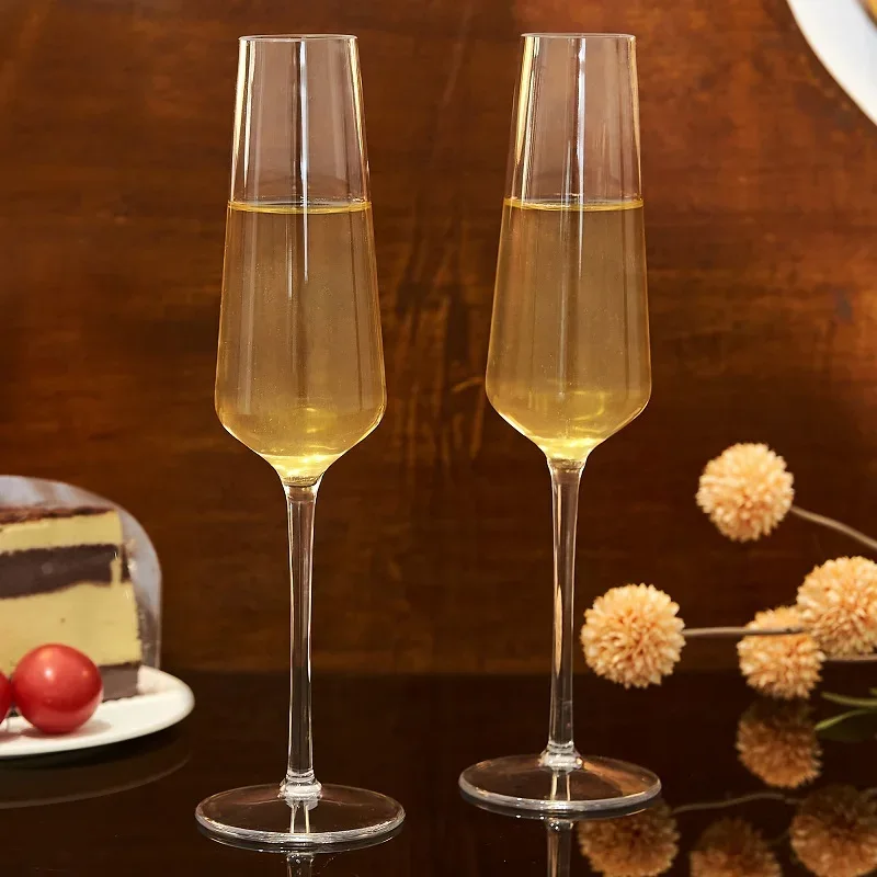 MICHLEY Unbreakable Champagne Flutes Glasses Set Plastic Tritan Sparkling Wine Glass For Wedding Party Picnic Barware 2/4 pcs
