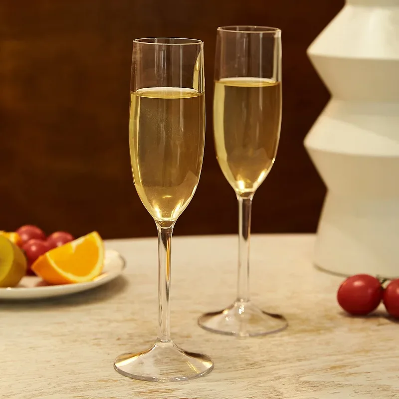 MICHLEY Unbreakable Champagne Flutes Glasses Set Plastic Tritan Sparkling Wine Glass For Wedding Party Picnic Barware 2/4 pcs