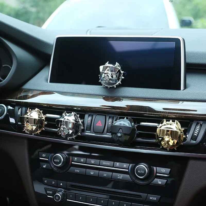 NO PERFUME Bulldog Air Freshener Car Perfume Car Decoration Auto Geur Clip Bulldog Fragrance Scent Parfum Voiture Car Diffuser