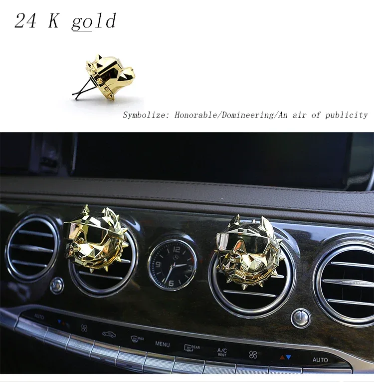 NO PERFUME Bulldog Air Freshener Car Perfume Car Decoration Auto Geur Clip Bulldog Fragrance Scent Parfum Voiture Car Diffuser