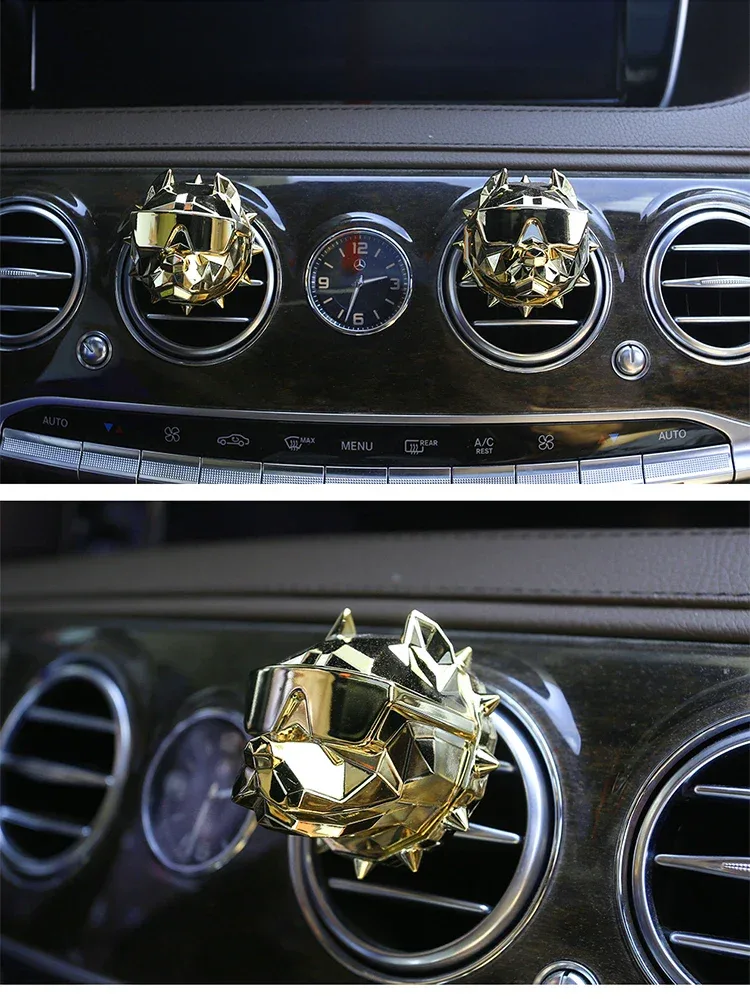 NO PERFUME Bulldog Air Freshener Car Perfume Car Decoration Auto Geur Clip Bulldog Fragrance Scent Parfum Voiture Car Diffuser