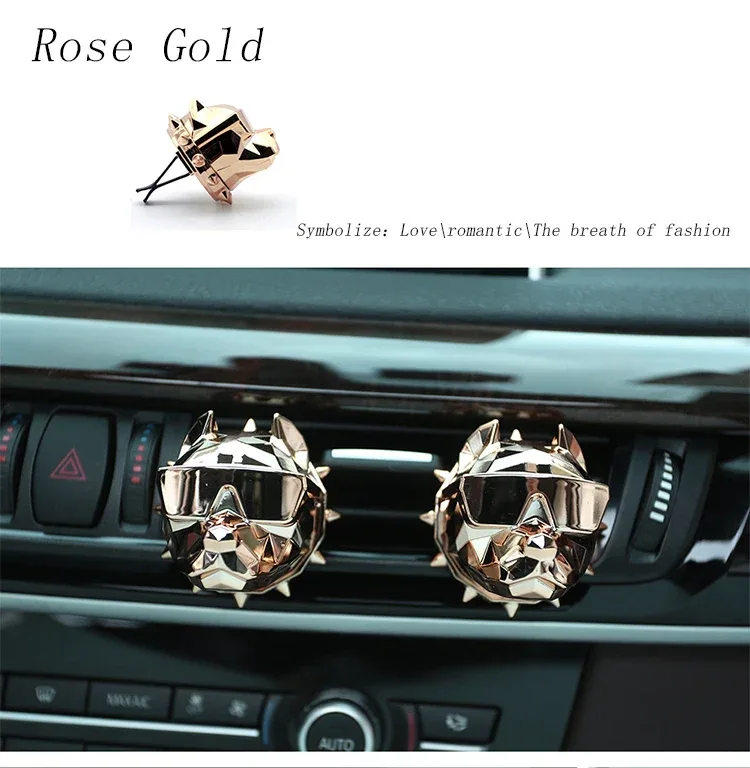 NO PERFUME Bulldog Air Freshener Car Perfume Car Decoration Auto Geur Clip Bulldog Fragrance Scent Parfum Voiture Car Diffuser