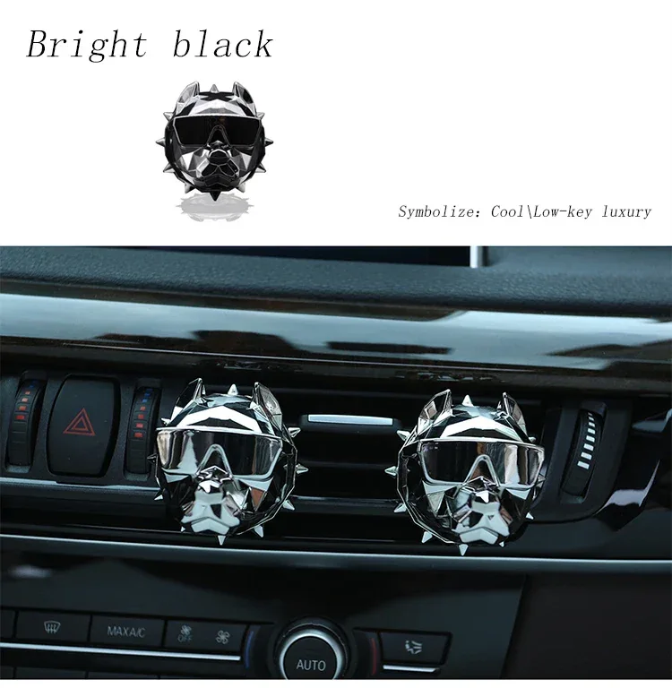 NO PERFUME Bulldog Air Freshener Car Perfume Car Decoration Auto Geur Clip Bulldog Fragrance Scent Parfum Voiture Car Diffuser