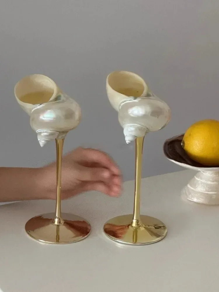 Nordic Handmade Natural Conch Shell Wine Glass Creative Party Drinking Set Ladies' Niche Champagne Glasses Bar High-end Utensils
