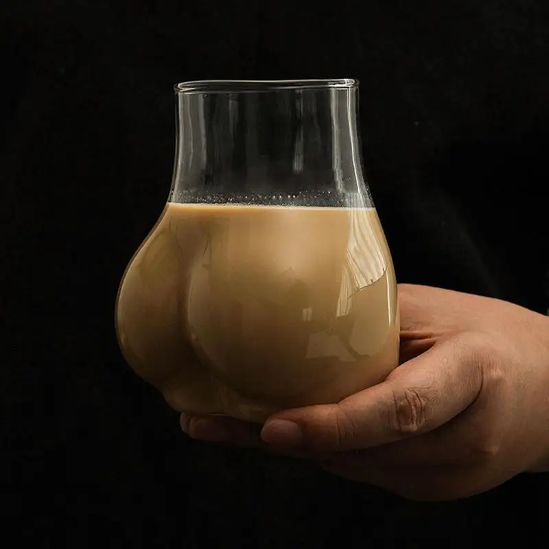 1pc Butt Drinking Cups 450ml Transparent Borosilicate Glass Coffee Mug Funny Coffee Mug Glass Women Body Ass Cup Milk Water Mugs