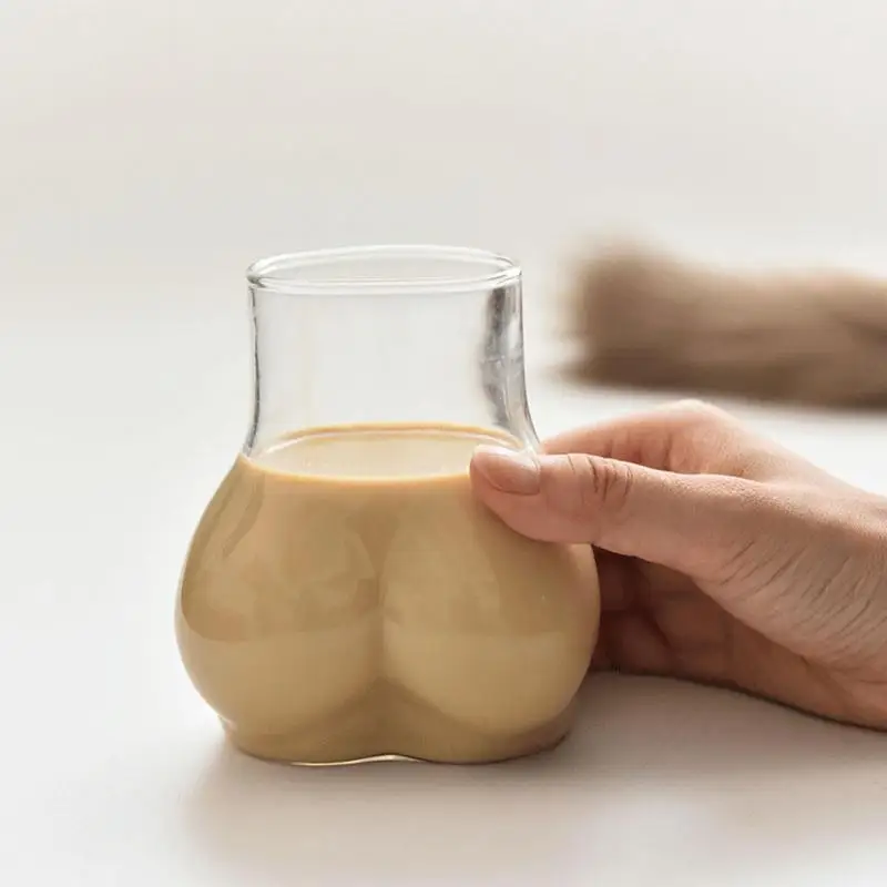 1pc Butt Drinking Cups 450ml Transparent Borosilicate Glass Coffee Mug Funny Coffee Mug Glass Women Body Ass Cup Milk Water Mugs