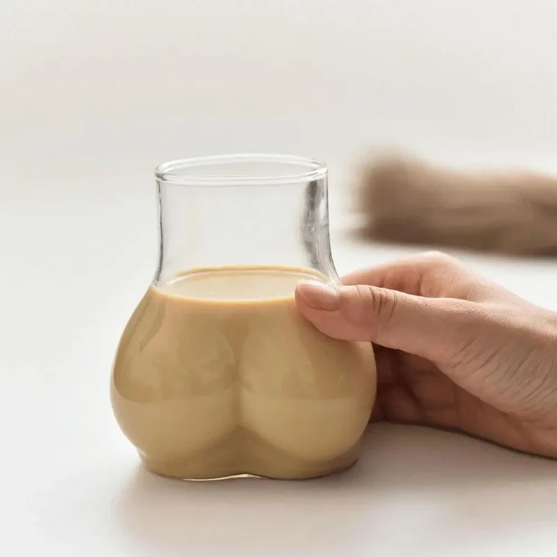 1pc Butt Drinking Cups 450ml Transparent Borosilicate Glass Coffee Mug Funny Coffee Mug Glass Women Body Ass Cup Milk Water Mugs