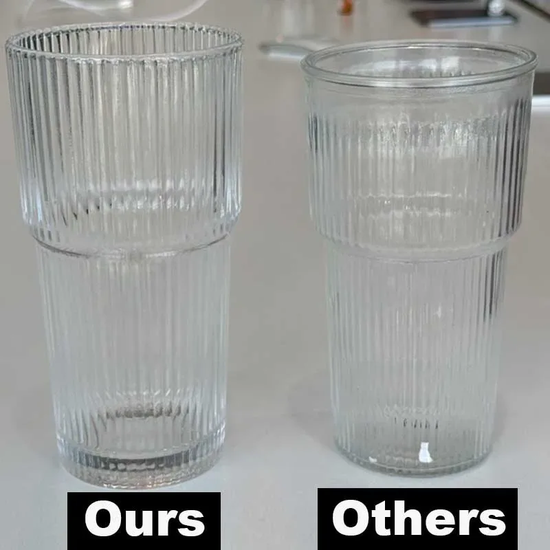 600ML Stripe Glass Coffee Cup With Lid and Without Cover Straw Transparent Drinking Glasses for Juice Iced Coffee Mugs Drinkware