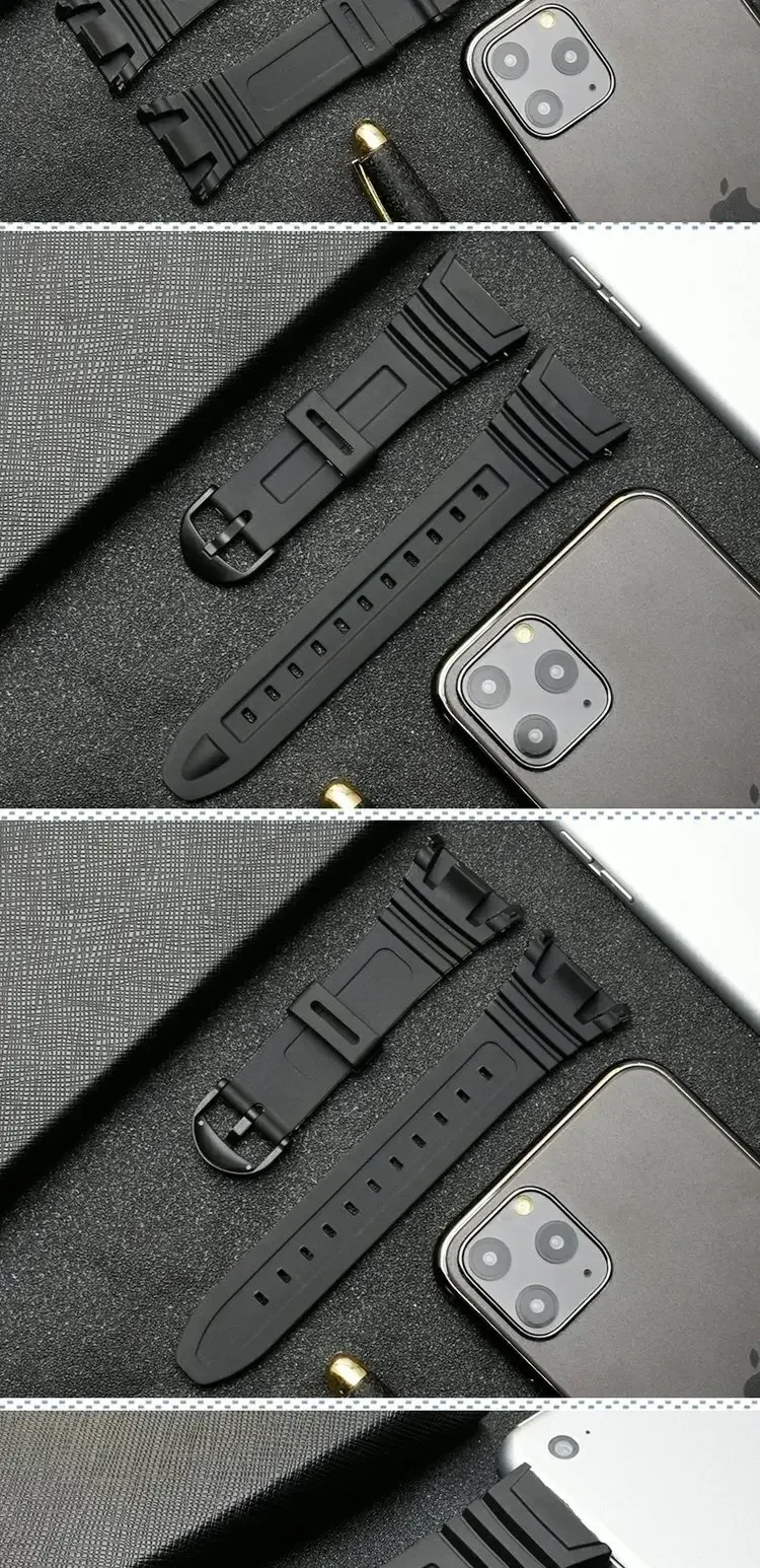 Silicone Sports Watch Band for Casio 3239 W-96H-1A W-96H-1B W-96H-2A W-96H-3A W-96H-4A2 W-96H-4A W-96H-9A Electronic Watch Strap
