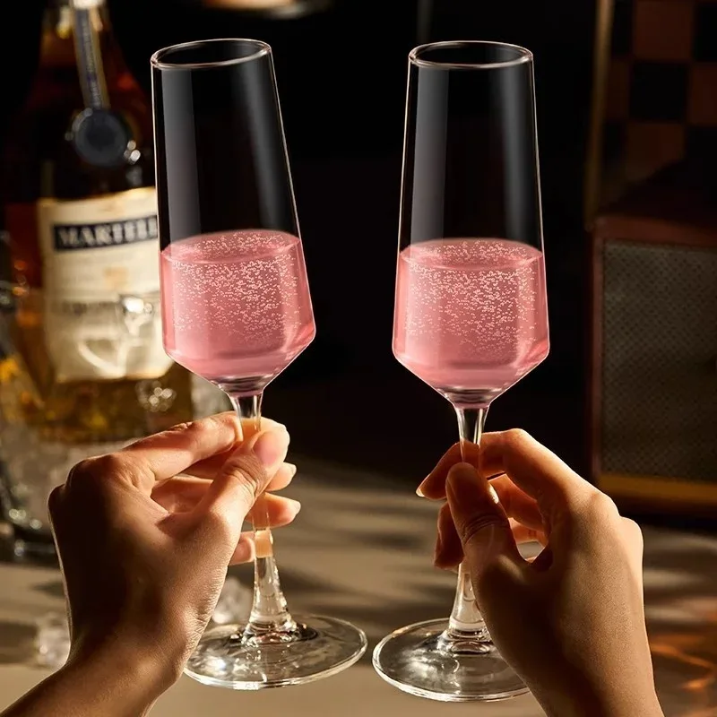 GIANXI French Vertical lines Champagne Glasses Home Glass Goblets High-end Red Wine Glasses White Wine Glasses Cocktail Glasses