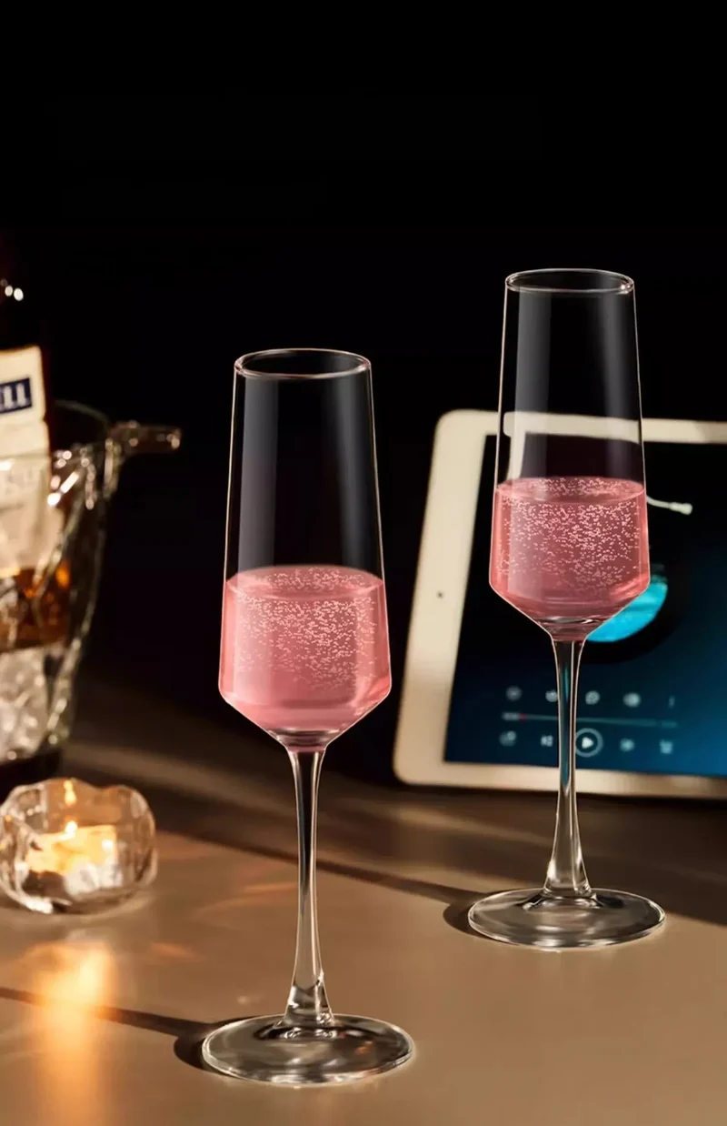 GIANXI French Vertical lines Champagne Glasses Home Glass Goblets High-end Red Wine Glasses White Wine Glasses Cocktail Glasses