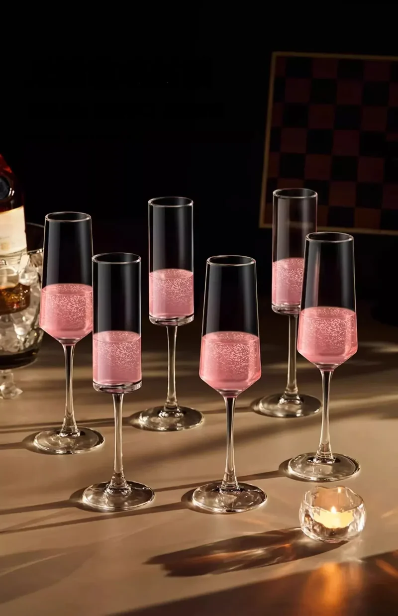 GIANXI French Vertical lines Champagne Glasses Home Glass Goblets High-end Red Wine Glasses White Wine Glasses Cocktail Glasses