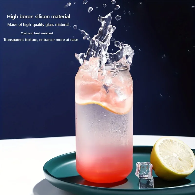 1-4pcs/set High Borosilicate Glass Water Cup 21.3oz Reusable Drinking Cups Ice Coffee Boba Bottle for Restaurant Travel Bottles