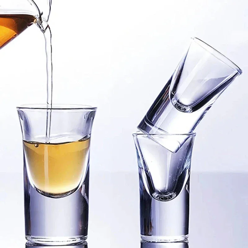 6PCs Glass Set Transparent 15ml Shot Glass Thickened Bottom Liquor Cup Bullet Cups One Mouth Small Cup Wine Drinkware Wholesale
