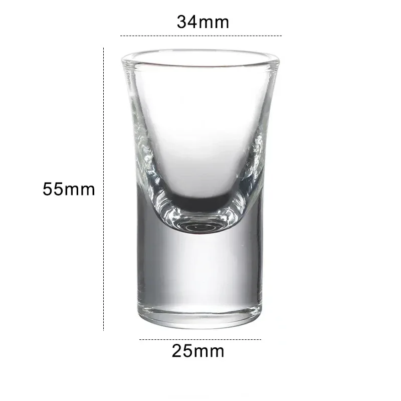 6PCs Glass Set Transparent 15ml Shot Glass Thickened Bottom Liquor Cup Bullet Cups One Mouth Small Cup Wine Drinkware Wholesale