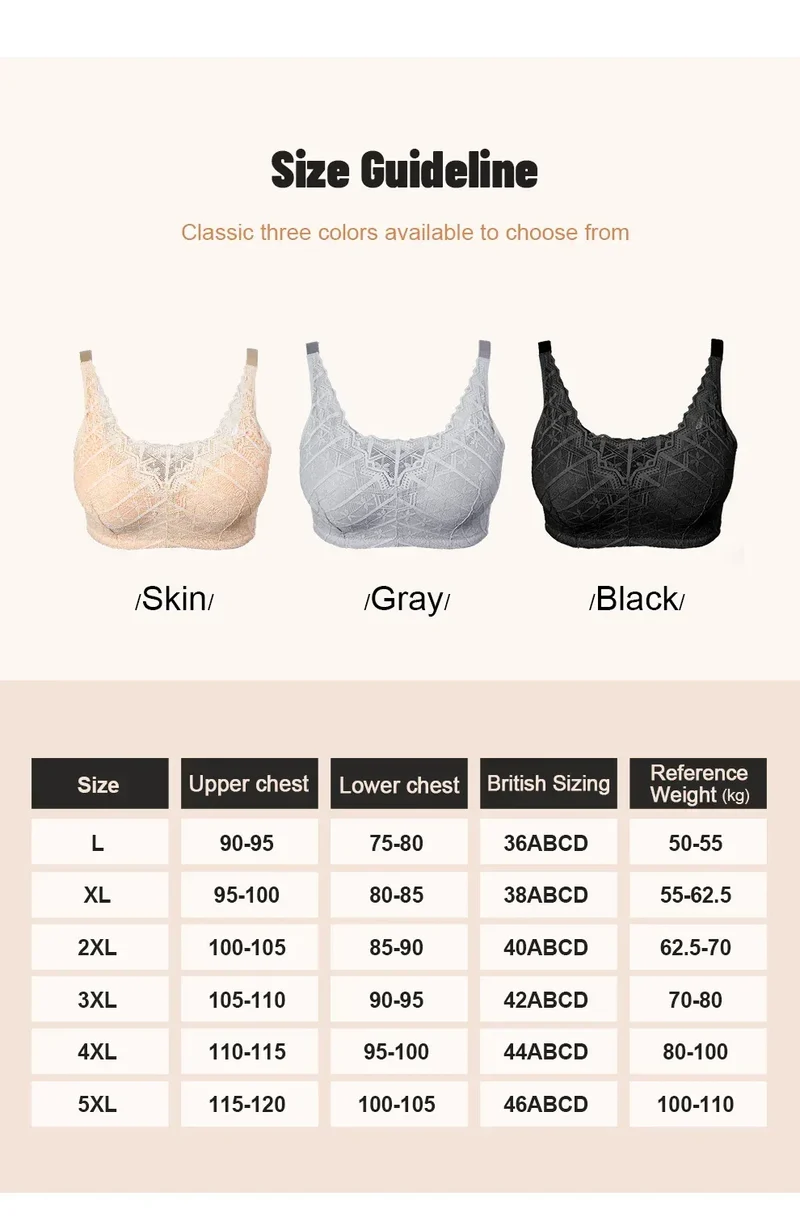 LERVANLA 2566 Strong Breathability Mastectomy Bra Women with Pocket Breast Form Pads Included Adjustable Cotton Comfort Large