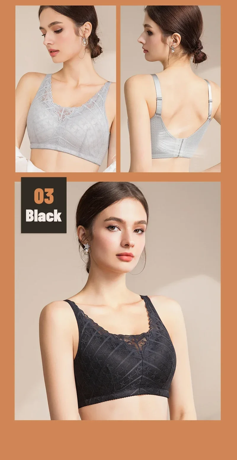 LERVANLA 2566 Strong Breathability Mastectomy Bra Women with Pocket Breast Form Pads Included Adjustable Cotton Comfort Large