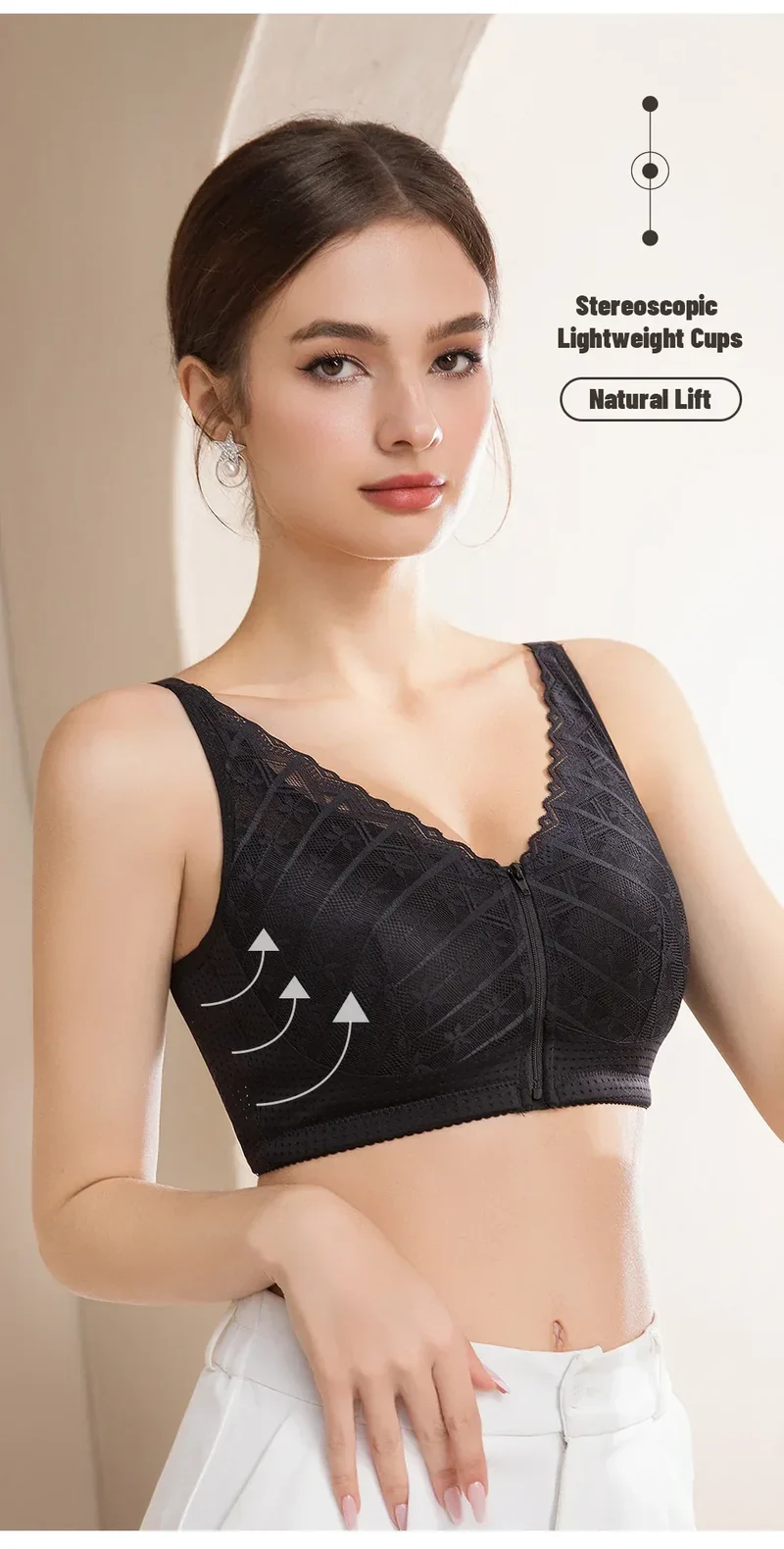 LERVANLA 2566 Strong Breathability Mastectomy Bra Women with Pocket Breast Form Pads Included Adjustable Cotton Comfort Large