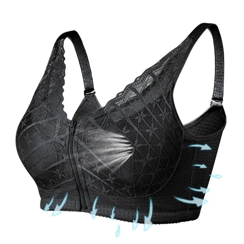 LERVANLA 2566 Strong Breathability Mastectomy Bra Women with Pocket Breast Form Pads Included Adjustable Cotton Comfort Large