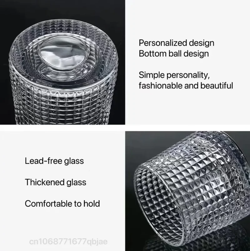 Creative Whiskey Glasses Durable Spinning Glassware Cocktails Wine Brandy Cup Water Juice Tea Mug Party Drinking Glass Tumbler