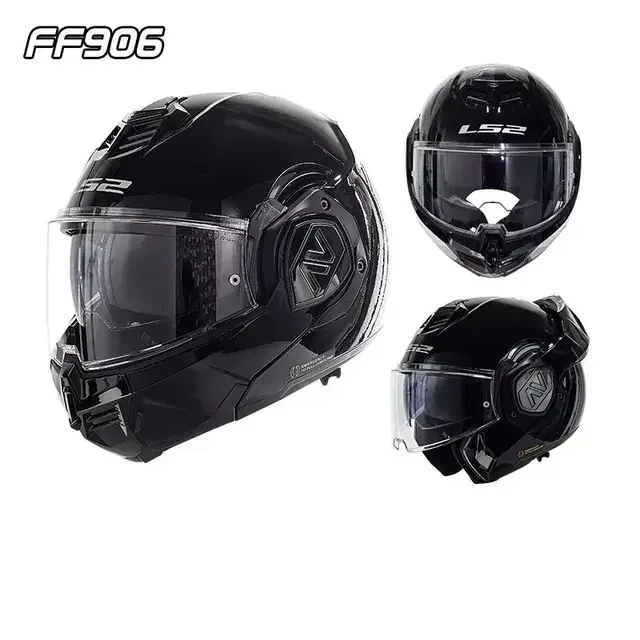LS2 FF906 Full Face Flip up Helmets Motorcycle Modular Double Visor Helmet Built-in Lens ECE Capacete Casque Casco Moto