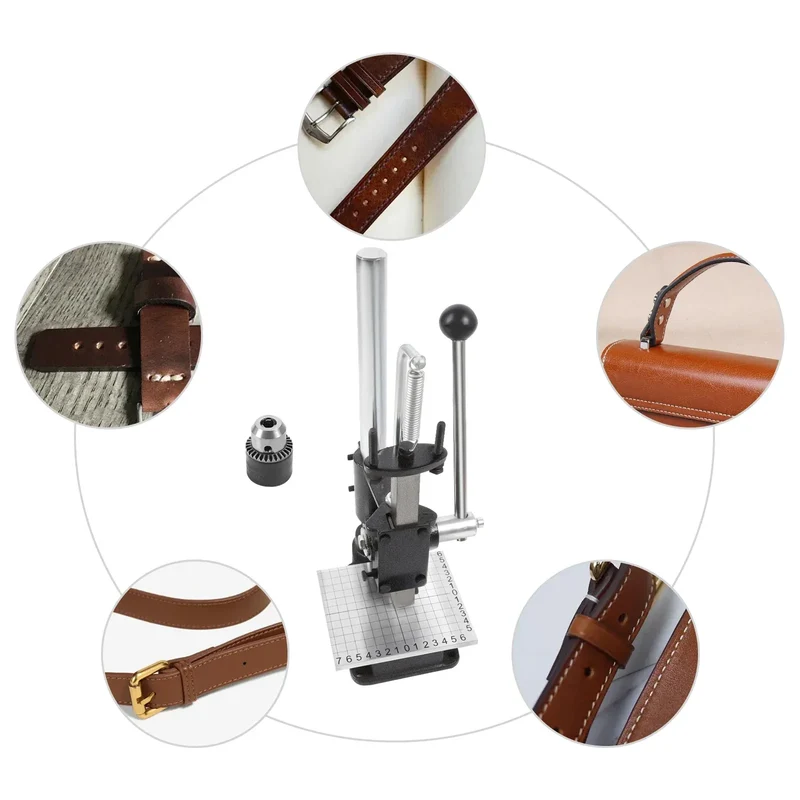 Leather Craft Imprinting Machine DIY Manual Embossing Press Cut Leathe Hole Puncher Punching Bronzing Tool Cutting Stitching