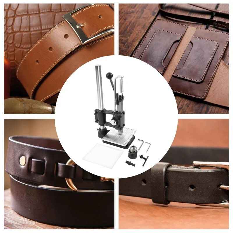 Leather Craft Imprinting Machine DIY Manual Embossing Press Cut Leathe Hole Puncher Punching Bronzing Tool Cutting Stitching