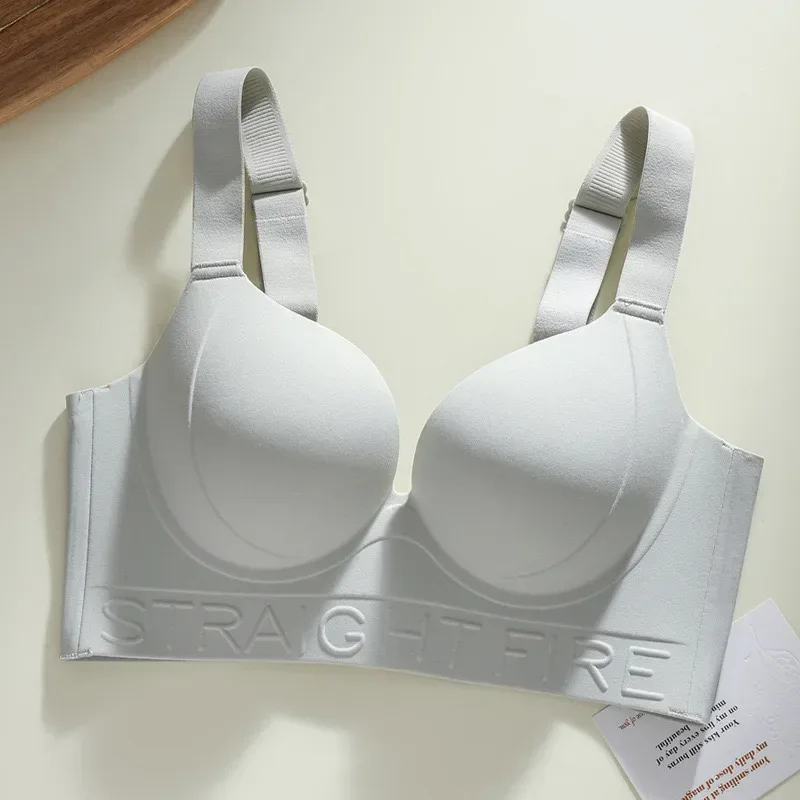 Seamless Women's Underwear, Large Size, No Steel Ring, Gathered and Adjusted, Anti-sagging Sexy Bra Push Up Bra