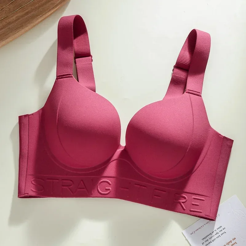 Seamless Women's Underwear, Large Size, No Steel Ring, Gathered and Adjusted, Anti-sagging Sexy Bra Push Up Bra