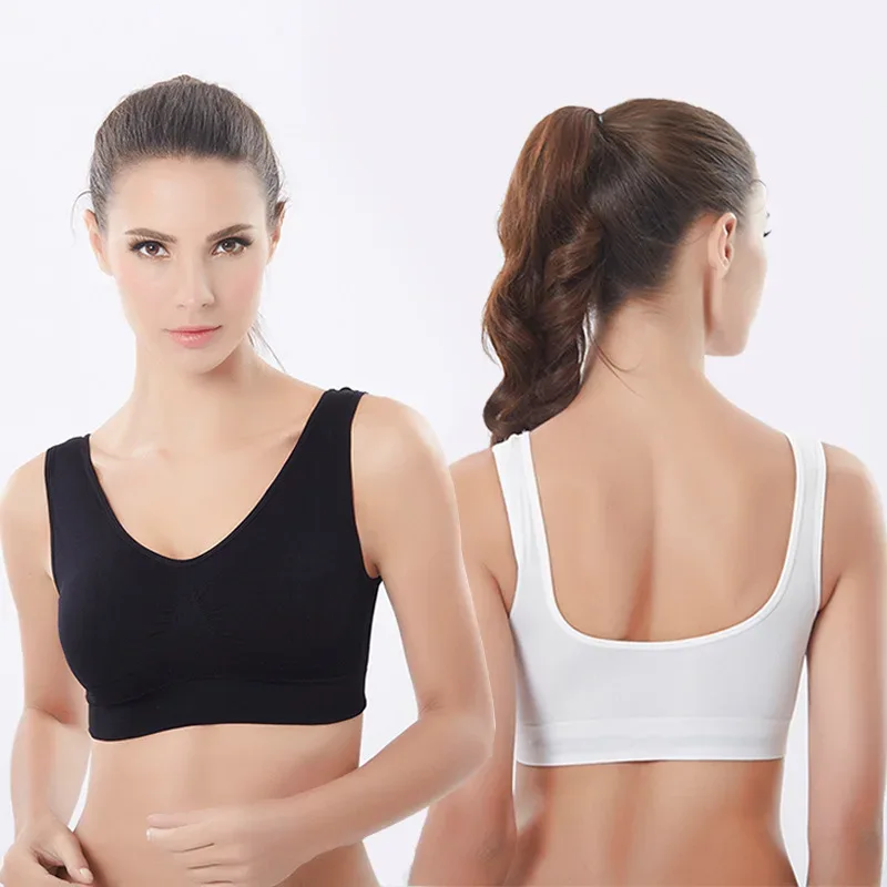 Active Women Bras Sports Plus Size Ladies Yoga Top Underwear Padded Fitness Running Vest Wire Free Brassiere S-4XL