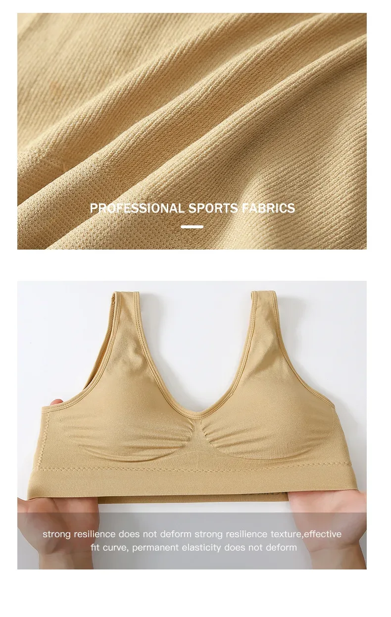 Active Women Bras Sports Plus Size Ladies Yoga Top Underwear Padded Fitness Running Vest Wire Free Brassiere S-4XL