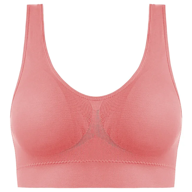 Active Women Bras Sports Plus Size Ladies Yoga Top Underwear Padded Fitness Running Vest Wire Free Brassiere S-4XL