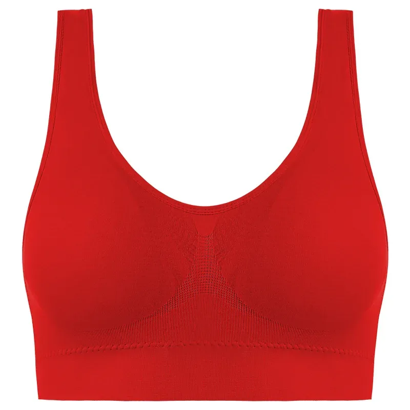 Active Women Bras Sports Plus Size Ladies Yoga Top Underwear Padded Fitness Running Vest Wire Free Brassiere S-4XL