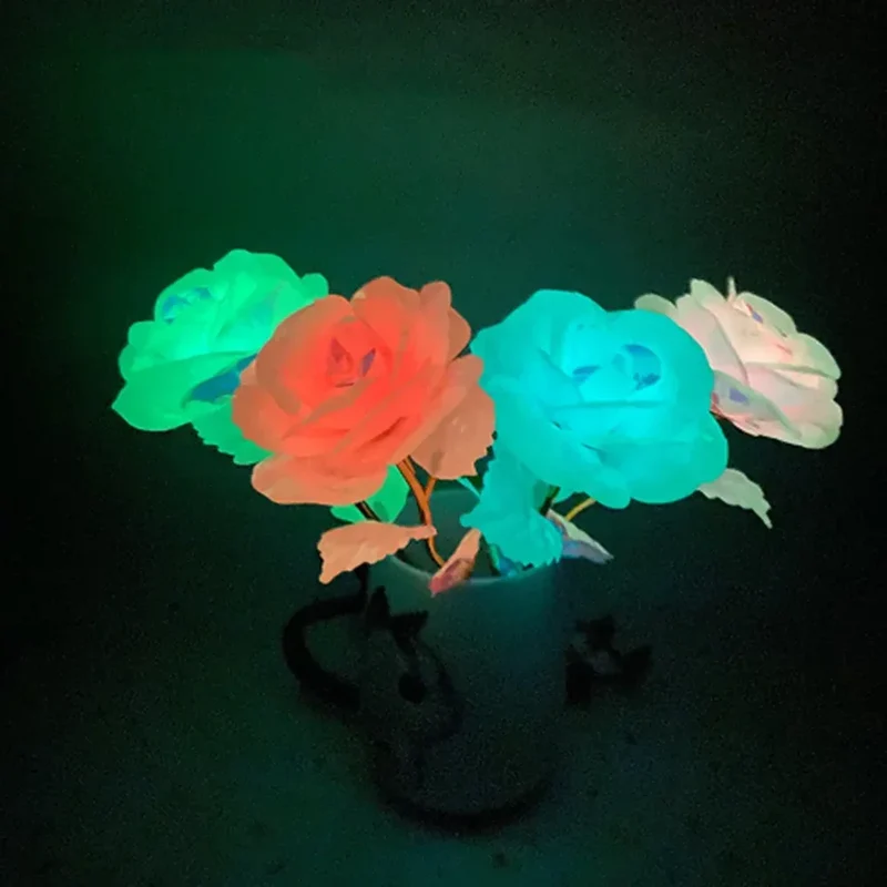2024 Luminous Rose Valentine's Day Present Gifts Eternal Rose Flower Simulation 24k Gold Foil Rose Mother's Day Gifts