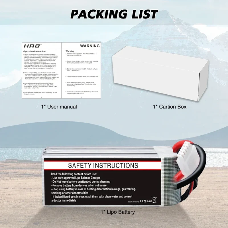 HRB 14.8V 1500mah Lipo 4S 100C RC Battery with XT60 Connector for RC Airplane fpv drones rc car truck tack RC Boat