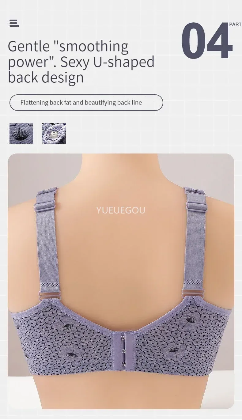 Plus Size Push Up Bra for Women - Adjustable Straps Lace Trim, Full Coverage Comfortable Support Underwire Bra for Big Bust