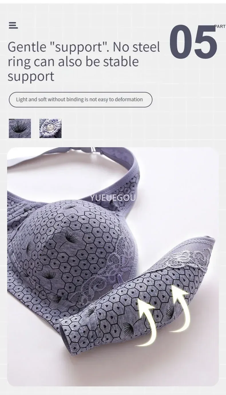 Plus Size Push Up Bra for Women - Adjustable Straps Lace Trim, Full Coverage Comfortable Support Underwire Bra for Big Bust
