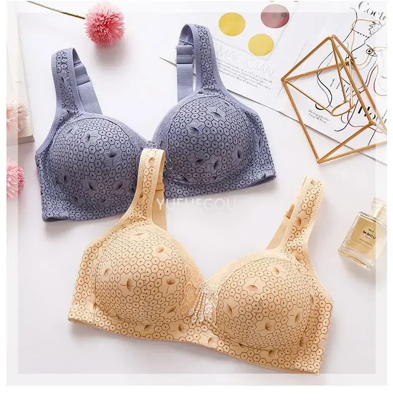 Plus Size Push Up Bra for Women - Adjustable Straps Lace Trim, Full Coverage Comfortable Support Underwire Bra for Big Bust